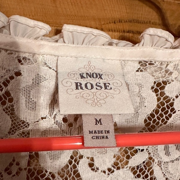 Knox Rose Off White Long Sleeved Shirt Size Medium Fairygoth Romantic - Picture 3 of 10